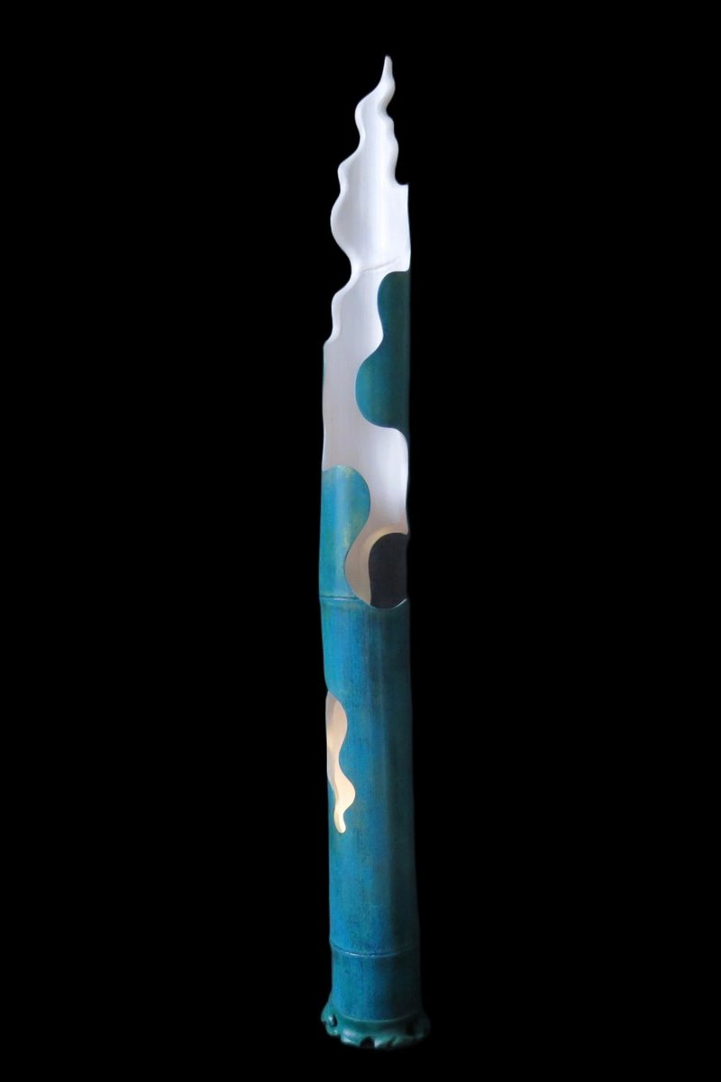水仙 - 慢工手作 LED 孟宗竹立燈 - 燈具/燈飾 - 竹 藍色