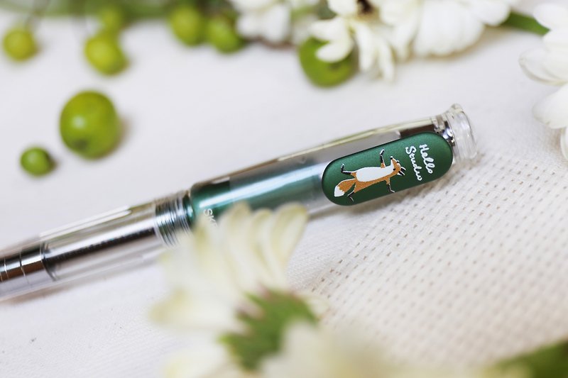 Writing in the forest │ small fox pen - Fountain Pens - Other Materials Blue