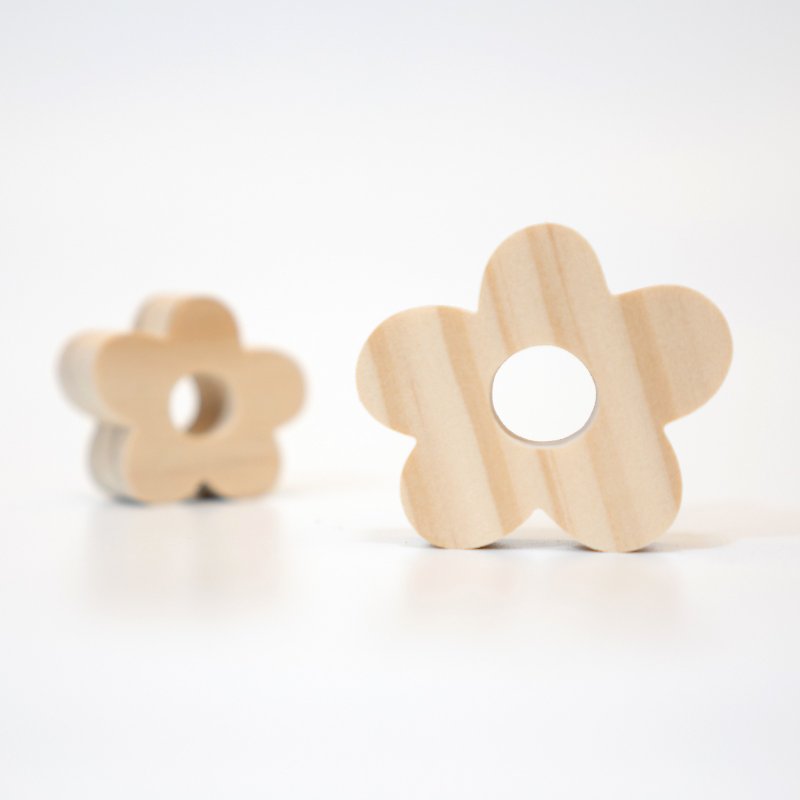 wagaZOO厚切造型積木 圖形系列－星星、愛心、小花 - 擺飾/家飾品 - 木頭 卡其色