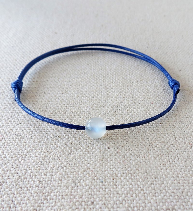 Fashion [lucky stone] Moonstone Korean wax bracelet**6** - Bracelets - Gemstone Blue