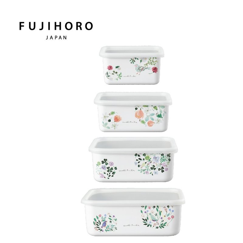 Anna Emilia enamel baking box deep - Lunch Boxes - Enamel White