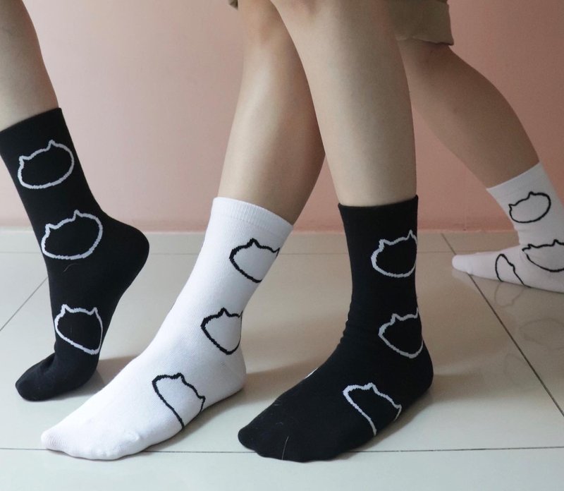 Cat Wen Qing Socks|Cat Head Socks - อื่นๆ - ผ้าฝ้าย/ผ้าลินิน 