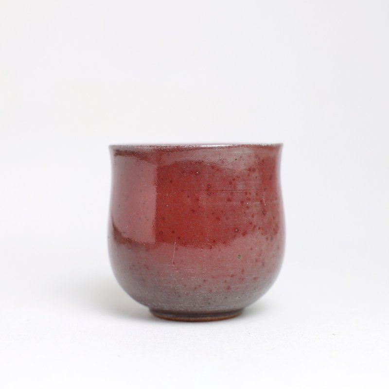 明芽窯 | 柴燒銅紅水杯 陶杯 杯子 銅紅 茶杯 日常實用 H9 - 茶壺/茶杯/茶具 - 陶 紅色
