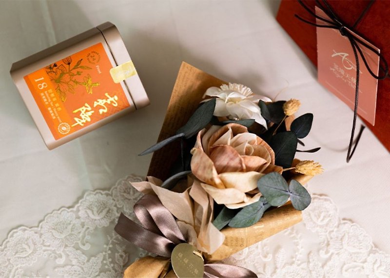 Warm Time Preserved Flower Tea Gift Box Mother's Day Camellia Group Joint Slow Floral Art Tea Preserved Flower - Tea - Other Materials 
