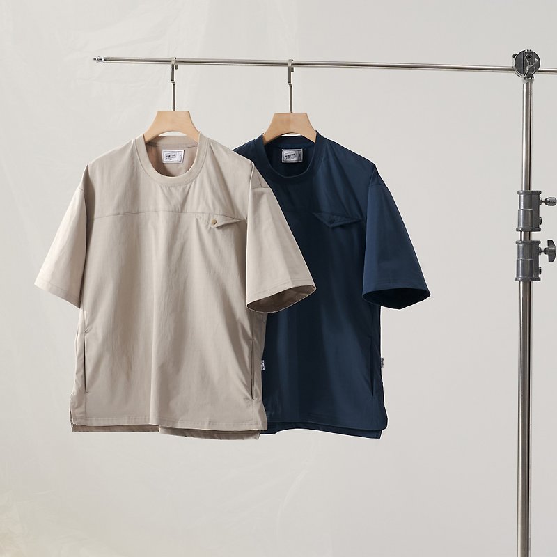 Patchwork Pullover /water resistant/functional/weather - Men's T-Shirts & Tops - Waterproof Material Khaki