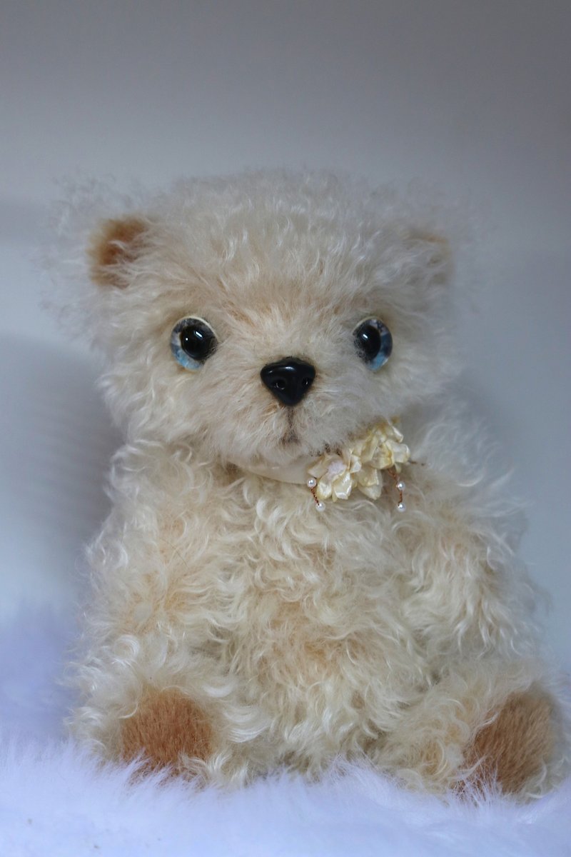 Big teddy bear/White teddy/Big polar plush toy/Collectible bear/Artistic white - Stuffed Dolls & Figurines - Other Materials White