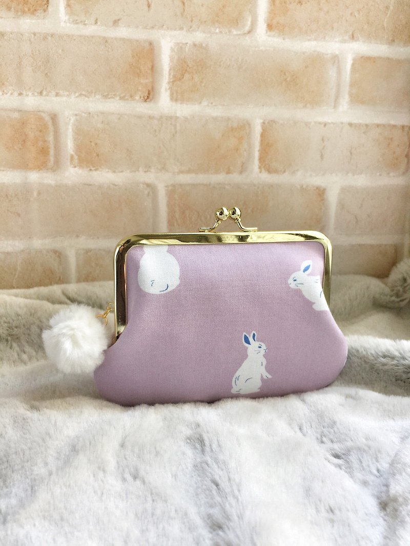 My bunny mouth gold bag - Wallets - Cotton & Hemp Purple
