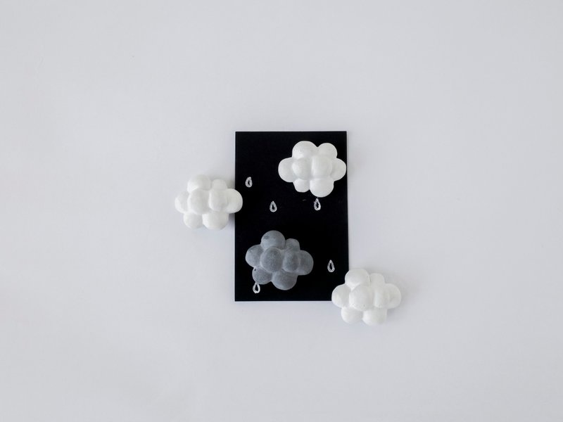 無所視室│水泥雲朵磁鐵二入組 - 磁鐵 - 水泥 白色