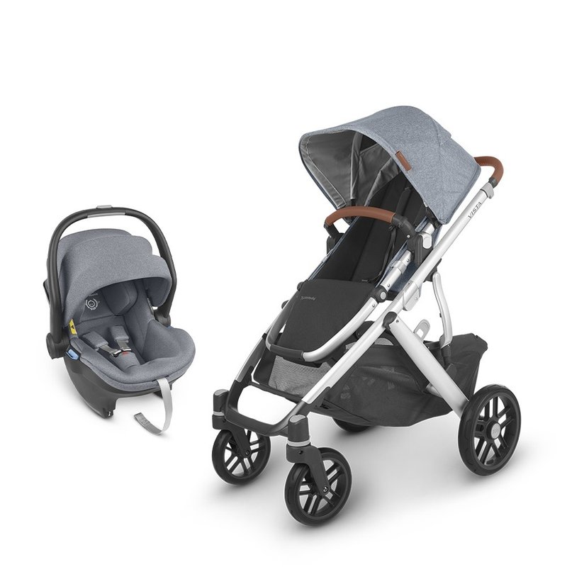 缺貨-宅配【UPPAbaby】【推車提籃組合】VISTA V2藍灰+藍灰提籃 - 嬰兒車/嬰兒推車 - 其他材質 藍色