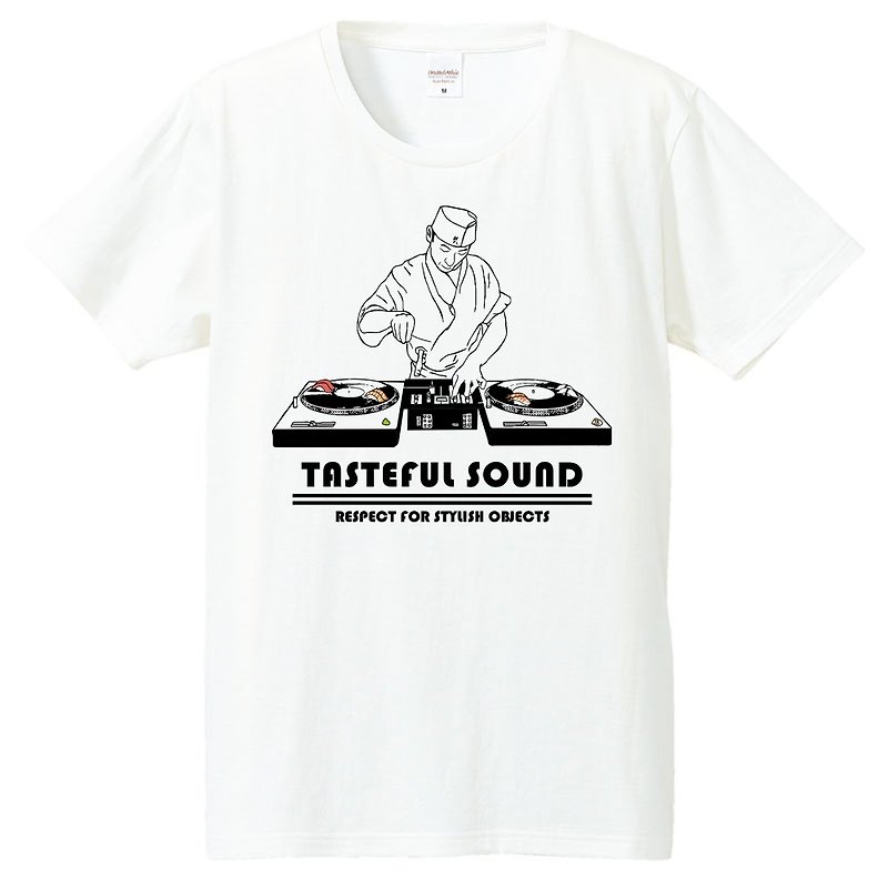 T-shirt / tasteful sound - เสื้อยืดผู้ชาย - ผ้าฝ้าย/ผ้าลินิน ขาว