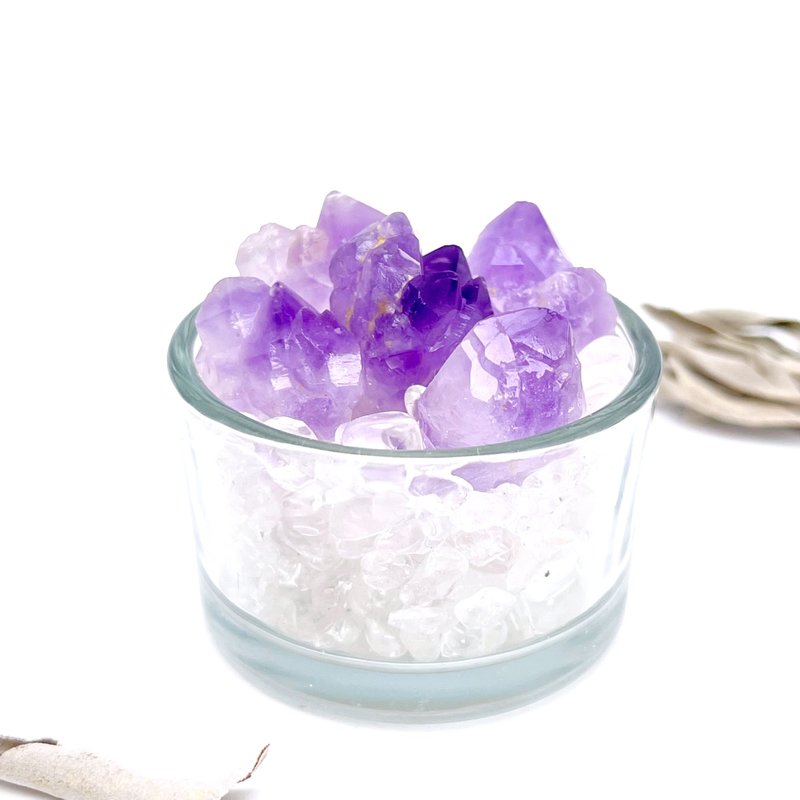 芮澤。擺件 療癒 淨化 組合 l 巴西紫水晶花花 水晶盆栽 l - 擺飾/家飾品 - 水晶 多色