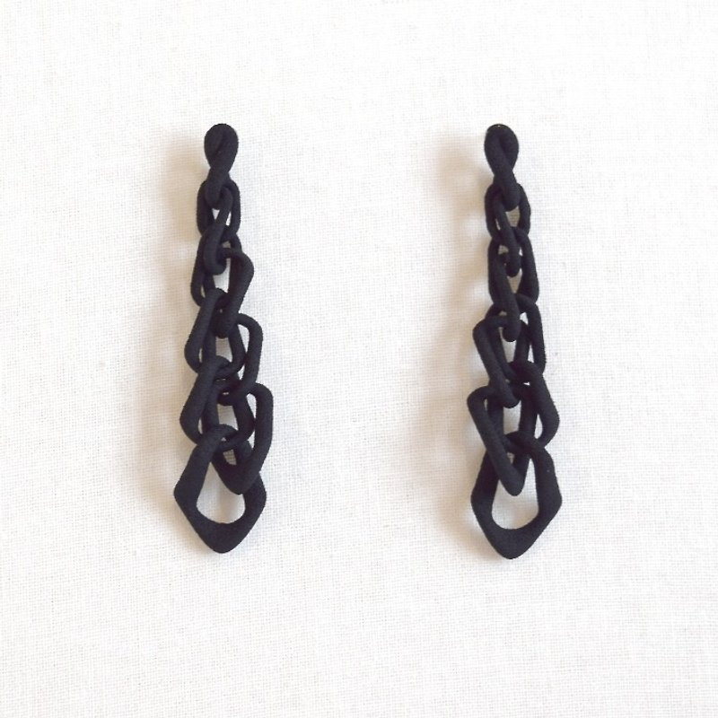 wheat black earrings - ต่างหู - พลาสติก สีดำ