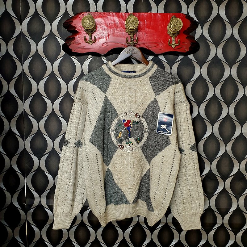 Little tortoise Ge Ge-Taiwan-Polo Embroidered Sweater - สเวตเตอร์ผู้ชาย - ขนแกะ 