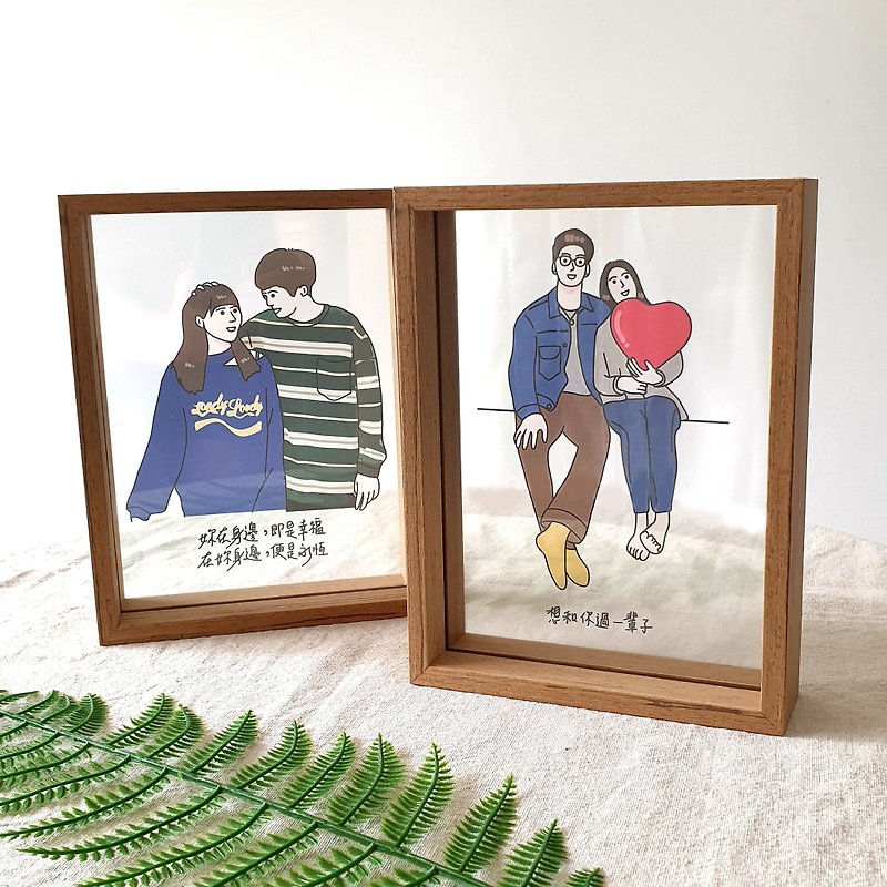 [Customized] Xiyan painted/customized transparent photo frame/solid wood - Customized Portraits - Wood Transparent