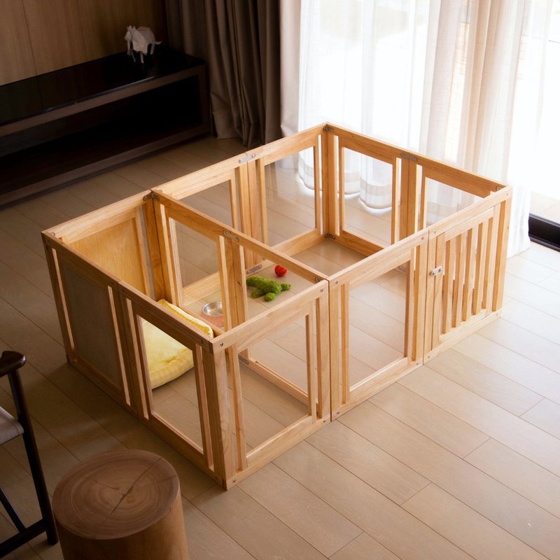 Achie-Dog playpen Indoor(Ultimate), Modern dog pen, wooden puppy, modular design - 寵物床 - 木頭 