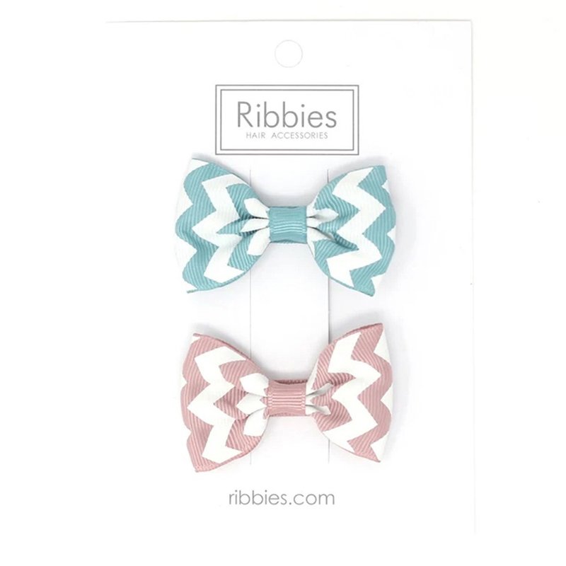 British Ribbies Big Chevron Bow 2 in the group-Türkiye Blue/Rose Purple - Hair Accessories - Polyester 