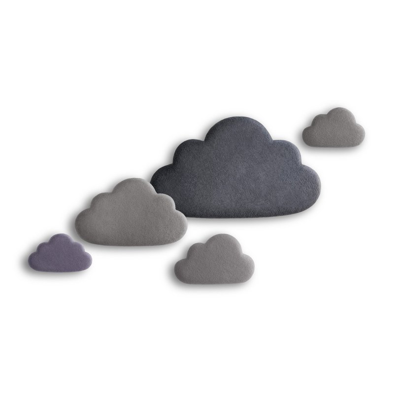 一套隔音板“雲” - 牆貼/牆身裝飾 - 羊毛 灰色