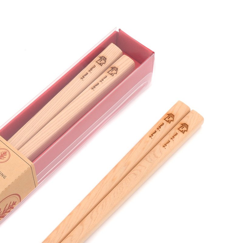木頭 筷子/筷架 金色 - 台灣檜木箸禮盒- MEI MEI |用通過SGS檢驗的無上漆餐具筷享用美食