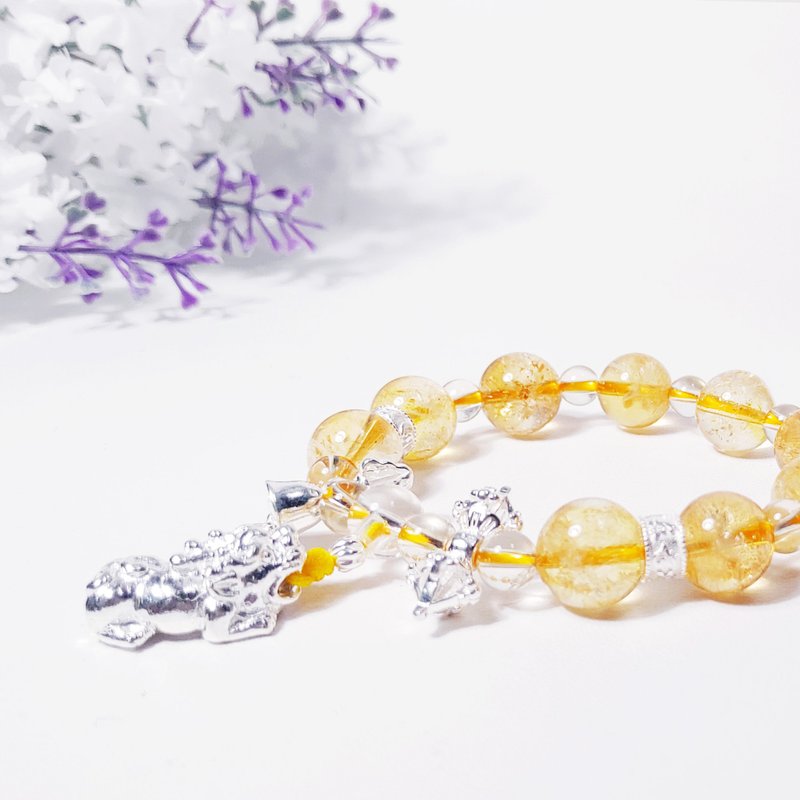 黃水晶 貔貅 金剛鈴 金剛杵 六字真言 智慧 招財 手鍊 單品 禮物 - 手鍊/手環 - 寶石 黃色