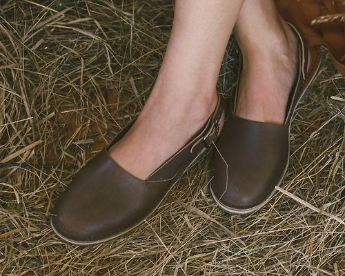 Crupon 灰色涼鞋、露跟涼鞋、皮革涼鞋、夏季涼鞋、女士涼鞋、夏季鞋