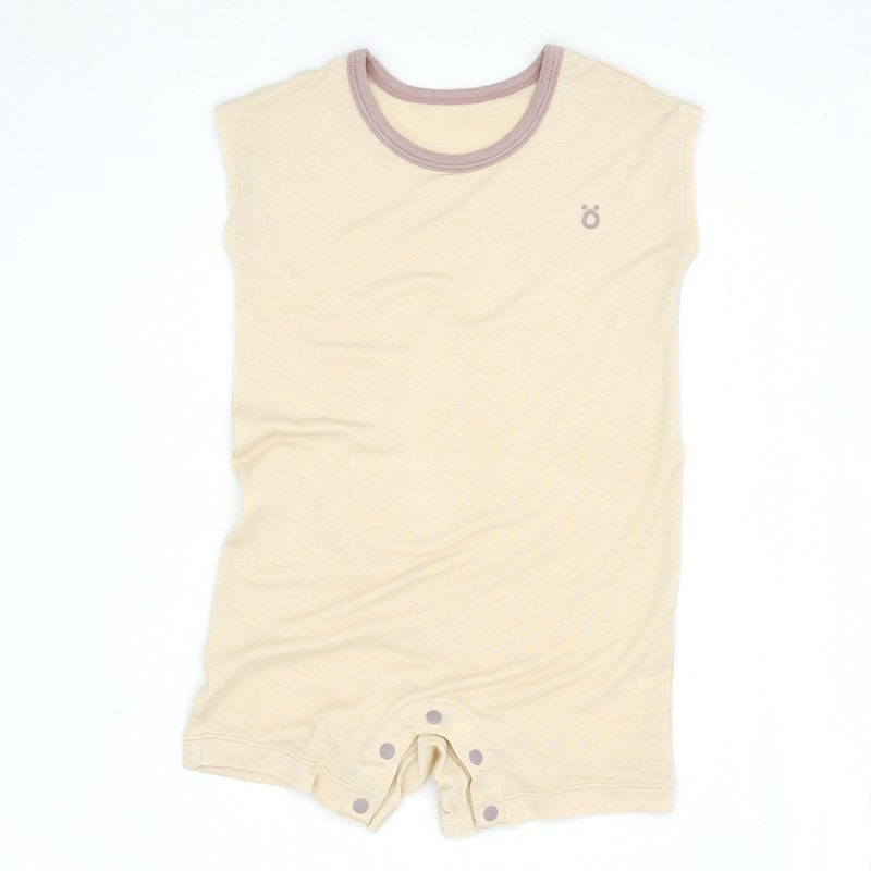 Minihope Soft Baby Jumpsuit-Beige - เสื้อยืด - วัสดุอื่นๆ ขาว