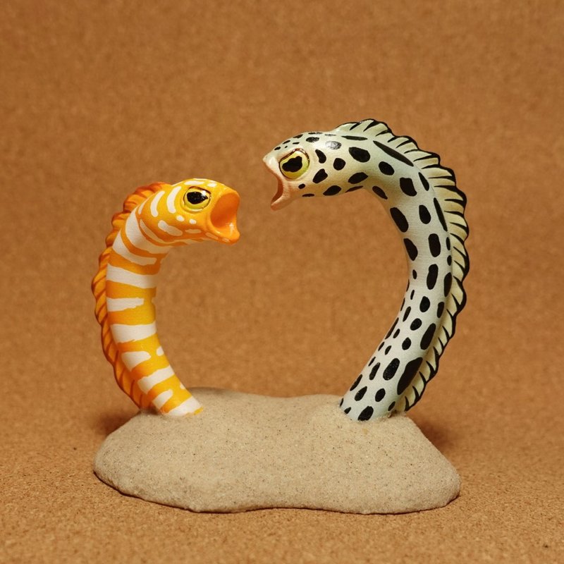 Sculptimal 花鰻三兄弟系列【花園鰻】擺設 - 擺飾/家飾品 - 塑膠 橘色
