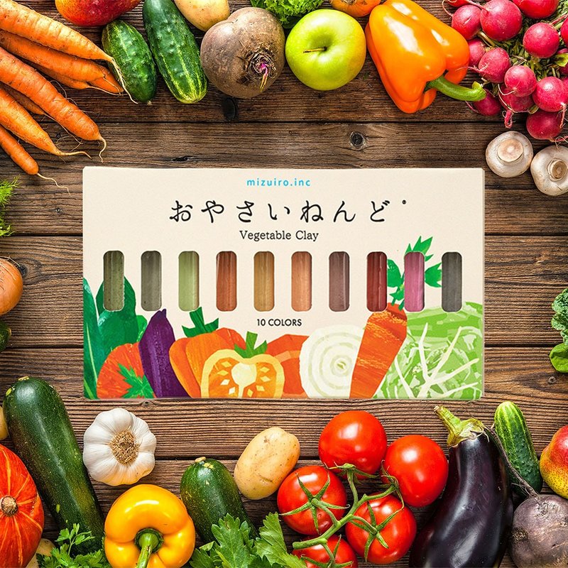 【mizuiro】天然蔬果原料無毒輕量黏土 (10色) - 寶寶/兒童玩具/玩偶 - 黏土 多色