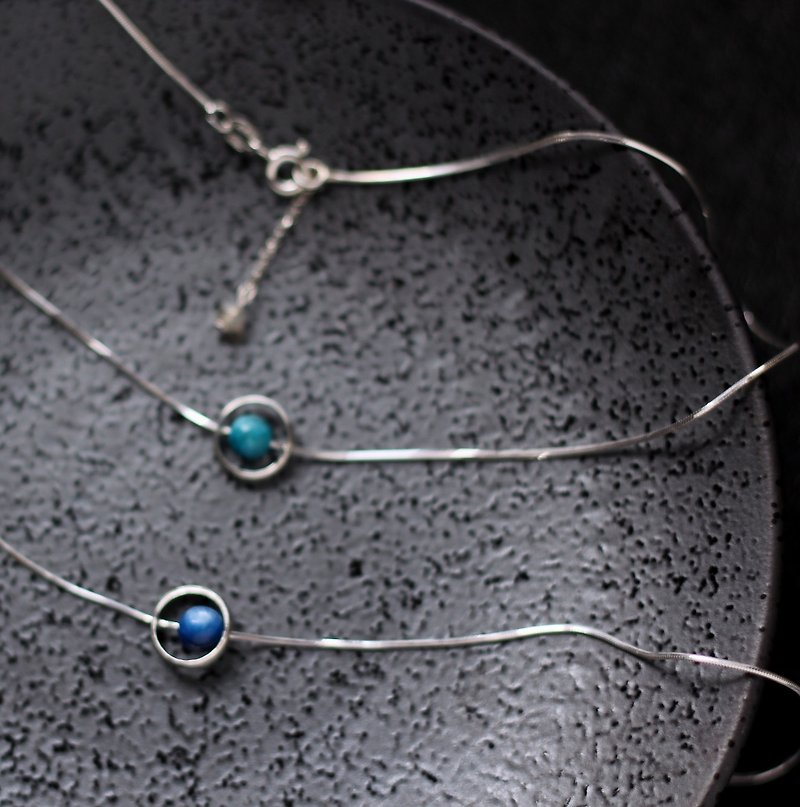 "Star Rail O rbit" good boudoir activity - optional 2 into | natural ore sterling silver chain clavicle chain marbled apatite 5A kyanite 925 silver necklace For good sister each other's fetters - สร้อยคอ - เครื่องเพชรพลอย 