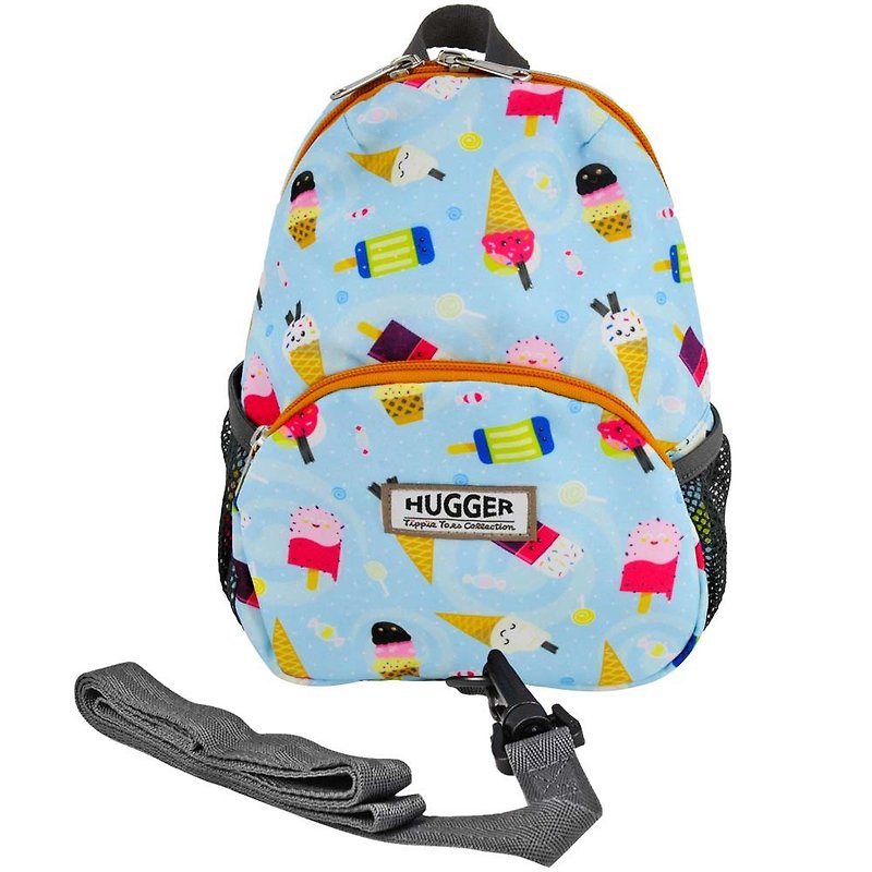 HUGGER anti-lost backpack ice cream to cool off the childlike colorful graffiti - Backpacks & Bags - Nylon Blue