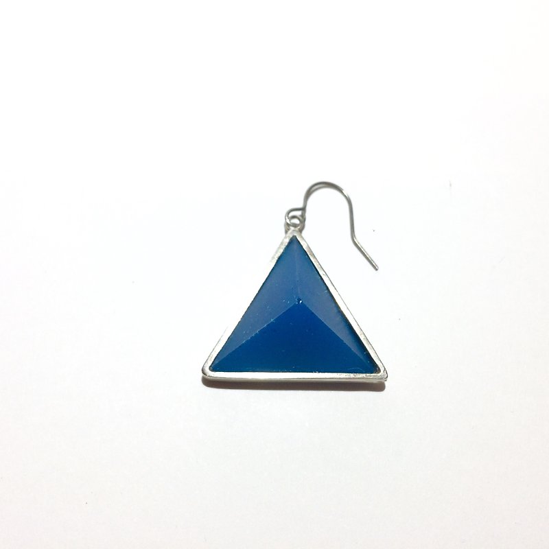 PRISM earrings ear silver earrings - Earrings & Clip-ons - Other Metals Blue