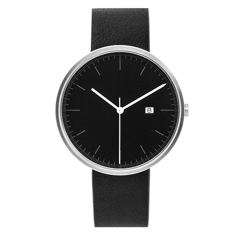 BIJOUONE WATCHES He Oak Bay B202 series Swiss movement watches calendar minimalist retro quartz watch 202-SWR silver shell black - นาฬิกาผู้หญิง - วัสดุอื่นๆ สีดำ