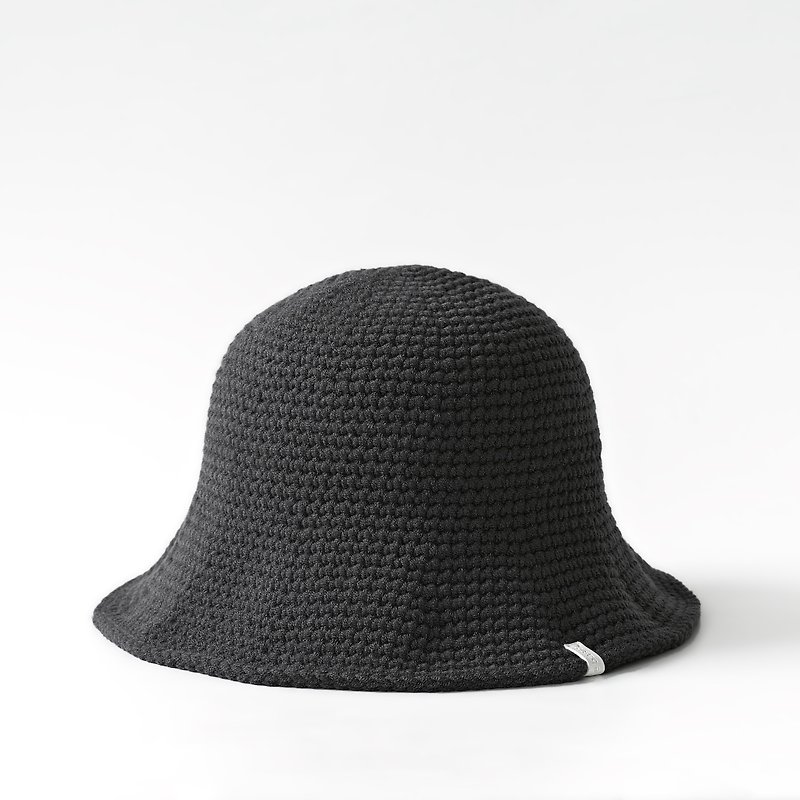 Vader handwoven bucket hat dark gray - Hats & Caps - Cotton & Hemp Gray