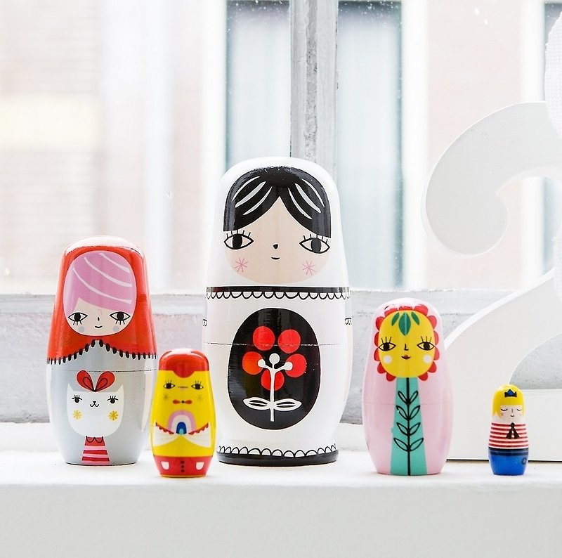 Nesting dolls Fleur & Friends - Items for Display - Wood Multicolor
