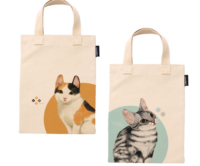 Cat Series Synthetic Canvas Tote Bag A total of 2 styles Shop