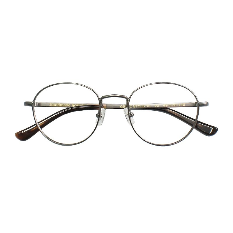手工板材 復古金屬 圓眼鏡框 - 眼鏡/眼鏡框 - 其他金屬 銀色