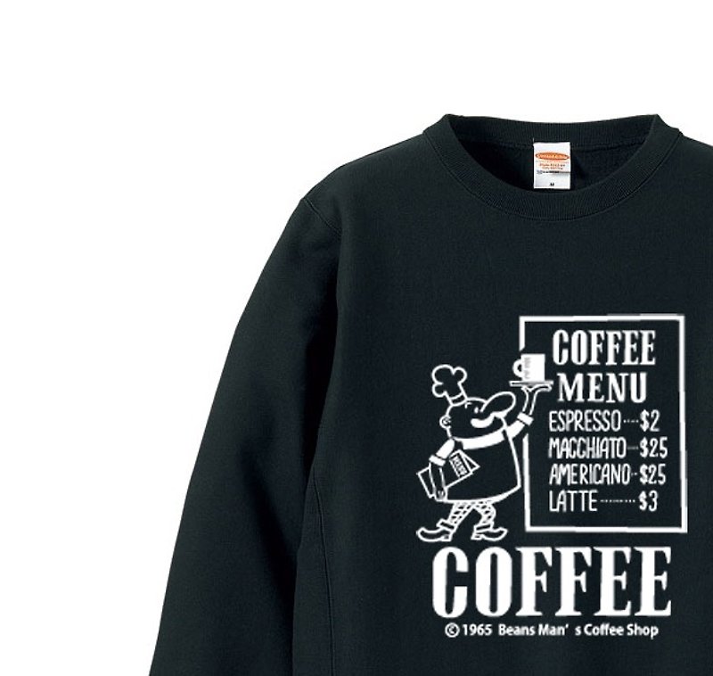 【厚手生地】【あったか】ビーンズマンのCOFFEE SHOP　 S～XL　トレーナー【受注生産品】 - 男 T 恤 - 真皮 黑色