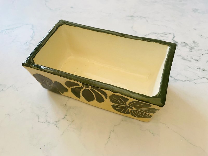 carved pottery basin - Plates & Trays - Pottery Green