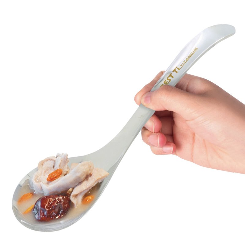 Pure titanium pot soup ladle soup ladle long tablespoon tablespoons big pot ladle hot pot ladle - ตะหลิว - เครื่องประดับ สีเงิน