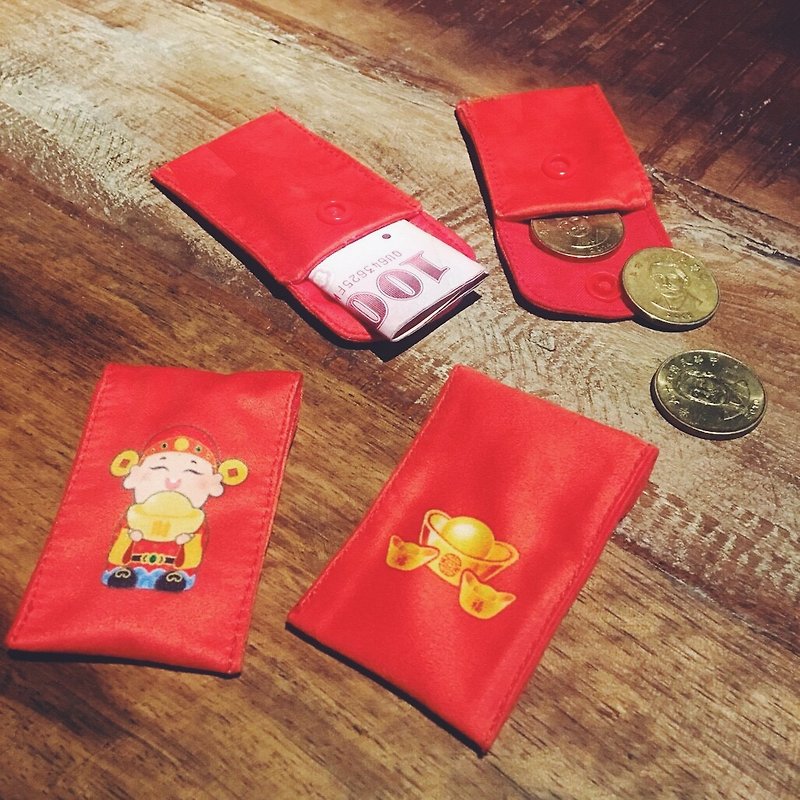 FunPrint客製 小紅包袋/福袋(2入) - 長短皮夾/錢包 - 其他材質 紅色