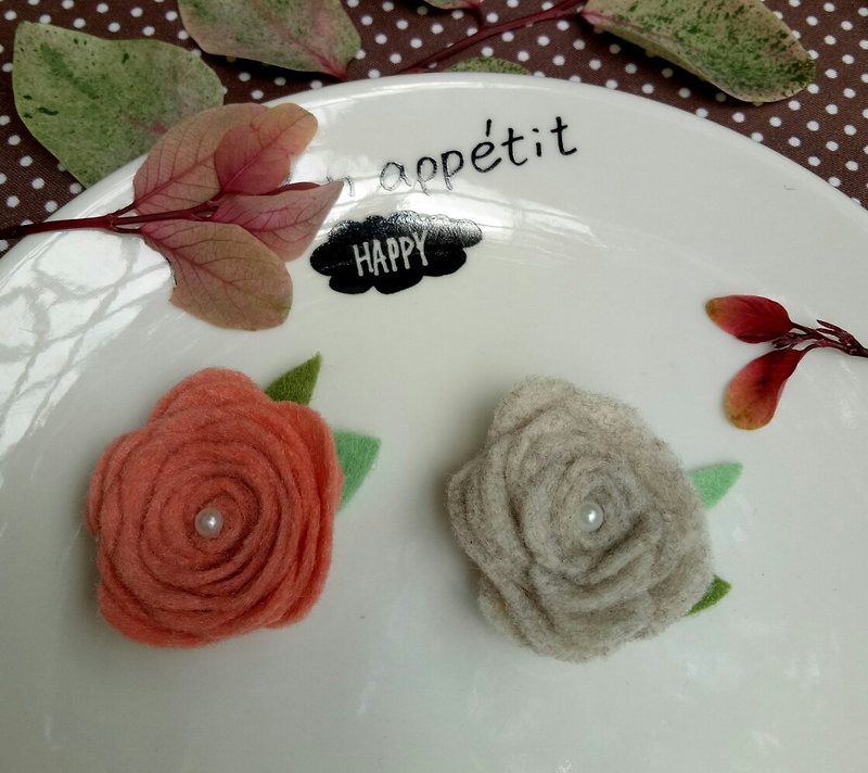 [1+1 Felt Rose Hair Tie] 2 sets of discounts, optional colors, girlfriends and sisters - Hair Accessories - Other Materials 
