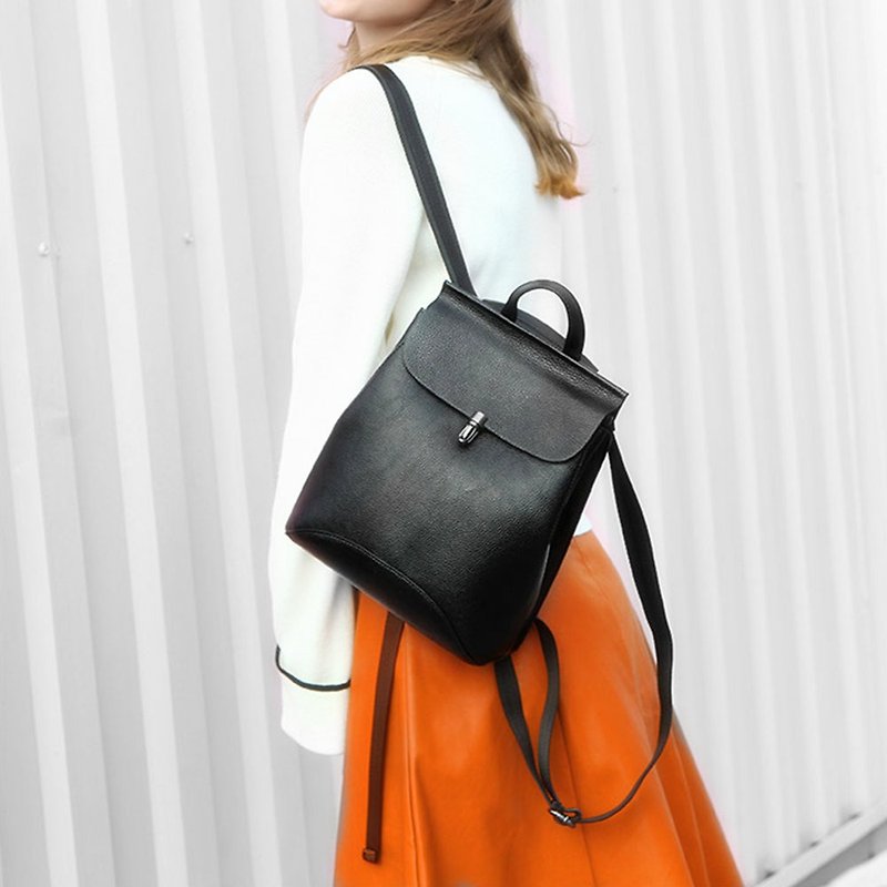 Simple female leather bag can be side back + oblique back + backpack travel bag graduate day gift custom lettering