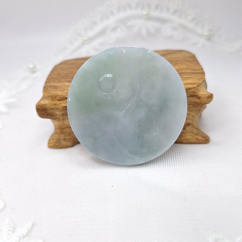 Ice-rich violet mood Bagua Jade Pendant | Natural Burmese Jade A Grade Jadeite - Necklaces - Jade 