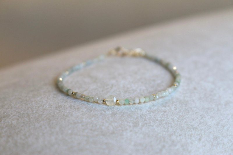 Bracelet emerald morganite natural Stone- peace of mind - - Bracelets - Gemstone Green