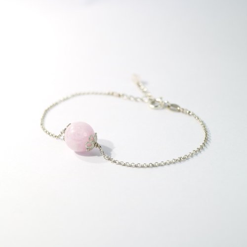 ColorDay天然石輕珠寶 紫鋰輝石/孔賽石純銀手鍊 Kunzite Silver Bracelet