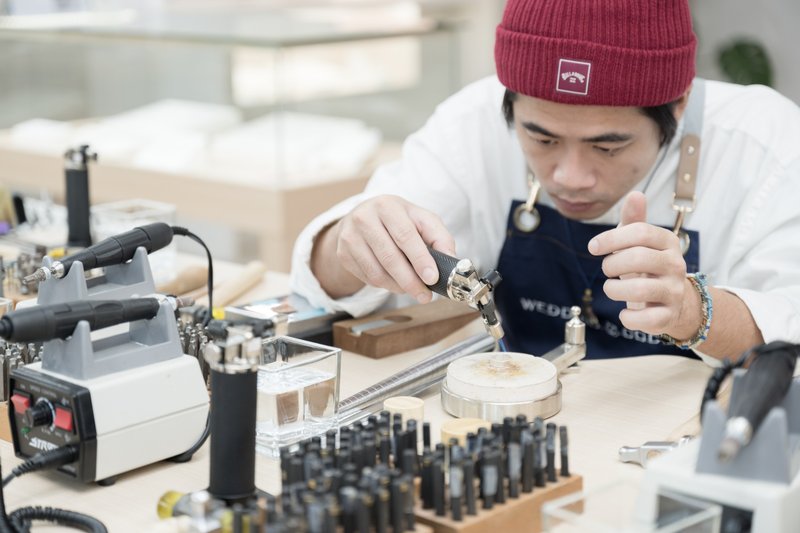 【Course Reservation-Weekday Class】One-day metalworking experience-curved corrugated ring (basic fine version) - Metalsmithing/Accessories - Sterling Silver 