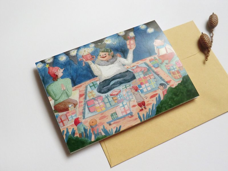ギフト マーケット - ビースト クリスマス カードを購入する - カード・はがき - 紙 ブルー