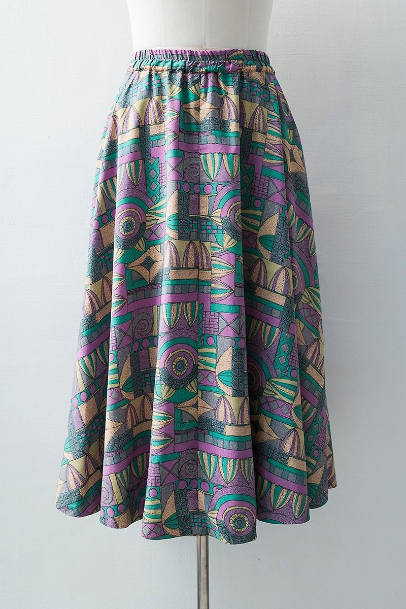 Banana Flyin '| vintage | grilles of the United States and Japan Shimokitazawa skirt - Skirts - Cotton & Hemp 