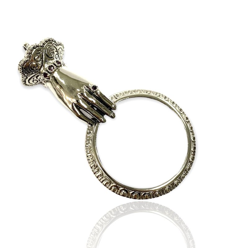 Victorian Style Royal Hand Magnifying Glass Loop Pendant 925 Sterling Silver - 其他 - 純銀 銀色