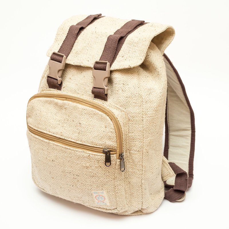 "Good2Go" Hemp School Bag (Natural) - Backpacks - Cotton & Hemp White