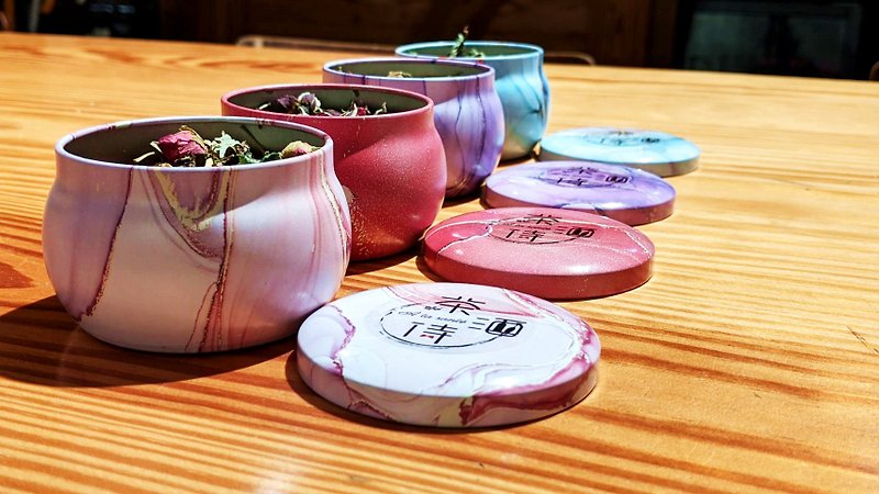 大理石紋花草茶罐 - 茶葉/茶包 - 植物．花 多色